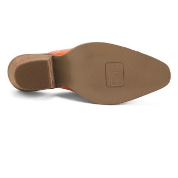 🔹️Dingo🔹️ made In Mexico Orange Floral Embroidered Wildflowers Heeled Mules - Picture 3 of 3